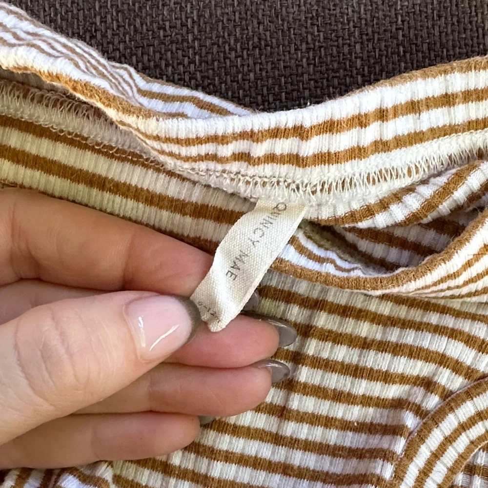 Quincy Mae Tan and White Striped Diaper Cover